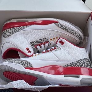 air jordan 3 retro “cardinal red” size 8.5